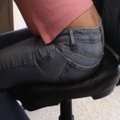 jeans farting leather chair 2 - tiffanys fetish collection