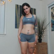 goddess green eyed spandex model