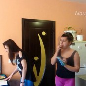 naughtygirls - she screwed me-laxative chocolate after workout - big mess in our yoga pants