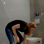 desperation under the bathroom and poop lucybelle