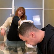 petite princess femdom - foot gagging toe sucking and feet licking femdom with goddess kira and her slave