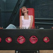 russian fetish - fashion model gets tickled in stocks by four hands