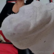 goddess ezada sinn - this this pair of very worn cotton sock