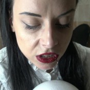 Mistress Nyx Tasty Drink And Fine Caviar In The Face Of A Mannequin