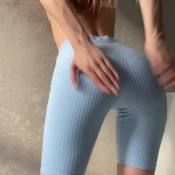 Blue Shorts, Fart, Shit And Vaginal Lube Holycrap