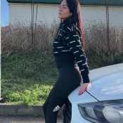 Princess_monica - Outdoor Farting On A Car In Leggings